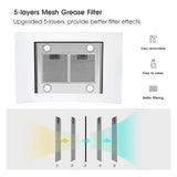 JOEAONZ 30 inch Island Range Hood Stainless Steel 700 CFM Push Button Control Kitchen Exhaust Ventilation Fan with 5-layer Mesh Filters, Large Airflow Capacity Ceiling Mount Vent Hood JOEAONZ