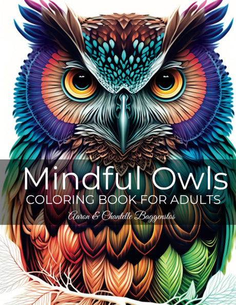 Mindful Owls - Coloring Book For Adults: Featuring Detailed Owl Illustrations and Motivating Quotes for Relaxation and Stress Relief Majosta