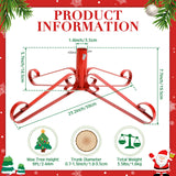Foilswirl Christmas Tree Stand for Artificial Fake Tree Holder 4 to 8 FT Iron Metal Adjuatable Xmas Tree Base with Thumb Screw Indoor Outdoor Holiday Party Decor Fits Up to 1.4" Tree Trunk (Red) Foilswirl