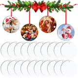 3.15" Sublimation Ornament Blanks, 20 Pieces Round Blank Sublimation Ornaments Personalized Christmas Ornament Blanks for Christmas Tree Decor HooAMI