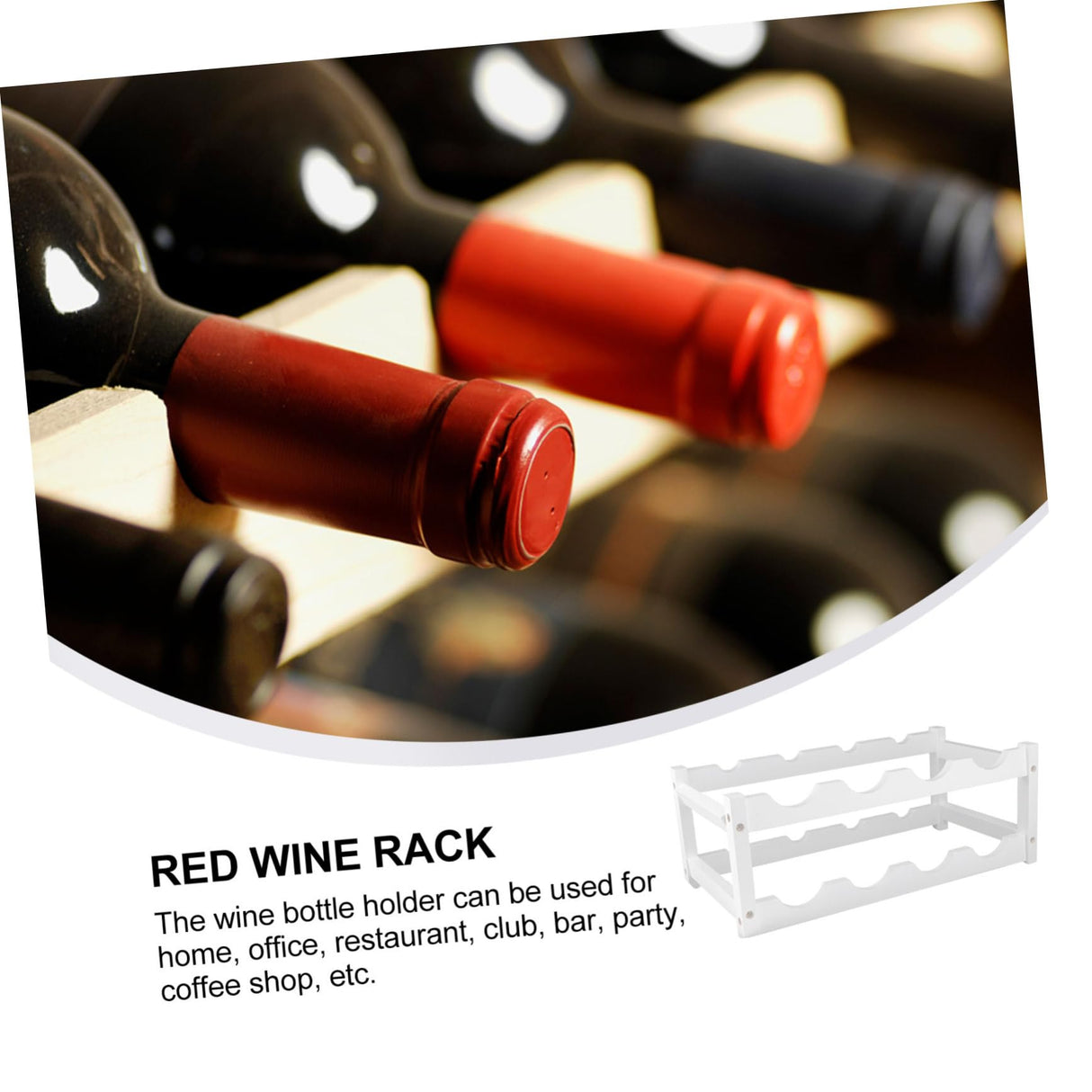 SHOWERORO Wood Wine Bottle Stand Wine Rack Decoration Wine Stand Countertop Wine Organizer Wine Storage Rack Wine Bottle Organizer Wine Rack Stand Wooden White Display Stand Vertical SHOWERORO