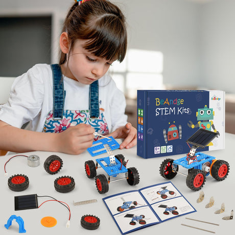 Bulk STEM Solar Robot Kits, STEM Building Toys for 6 7 8 10 12 13 Year Old Boys Girls Crafts, Robotics Science Kits for Kids 8-12 8-10 6-8, Classroom School Gifts Engineering Coding Motor Car Projects BeAndge