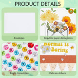 WEBEEDY 25 Sets DIY Greeting Card Making Supplies Daisy Theme Card Making Kit 3 Styles Blank Cards and Envelopes Stickers with Stamp Set for Birthday Wedding Congratulation Thanksgiving Mother's Day WEBEEDY