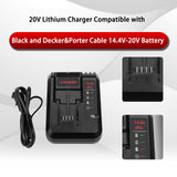 20V Lithium Battery Fast Charger Compatible with Black and Decker 20V Lithium Battery LBXR20 LBXR2020 LB2X4020 and Porter Cable 20V Lithium Battery PCC680L PCC681L PCC682L PCC685L PCC685LP-1 Pack OHYES BAT