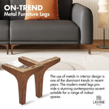 La Vane 4 inch Metal Furniture Legs, Set of 4 Modern Iron Diamond Triangle Furniture Feet DIY Replacement Walnut for Cabinet Cupboard Sofa Couch Chair Ottoman La Vane