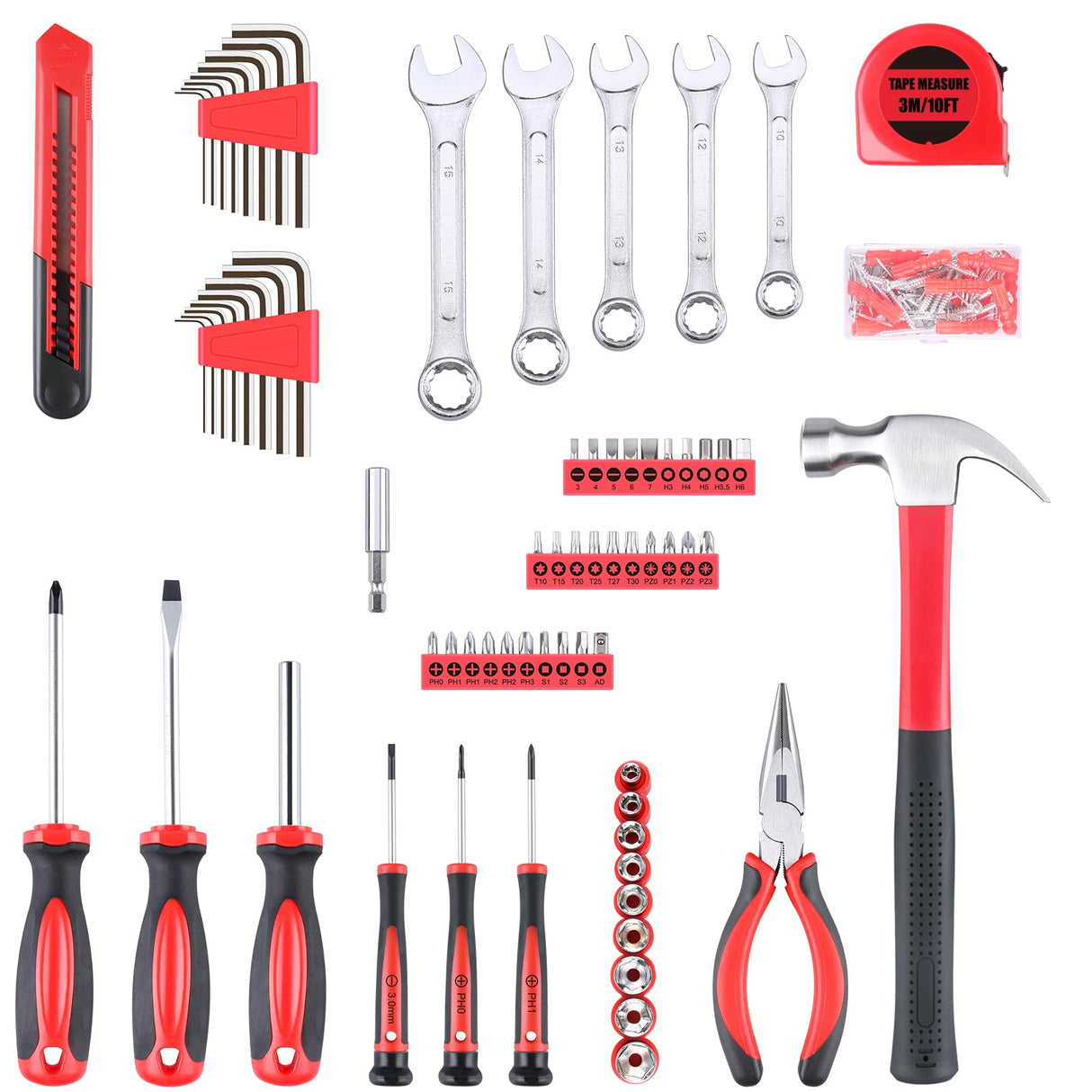 WINNER 175-Piece Multi-Purpose Automotive and Household Tool Kit in Toolbox Storage Case, Perfect for General Home and Auto Repairs, House DIY Project, Garage, Car, Travel Emergency, Housewarming Gift WINNER