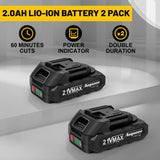 Mini Chainsaw Cordless 6 Inch, Chainsaw with 2 Batteries & 2 Chains, Lightweight Cordless Chain Saw with Safety Lock for Tree Trimming, Branches, Wood Cutting ANGSEEN