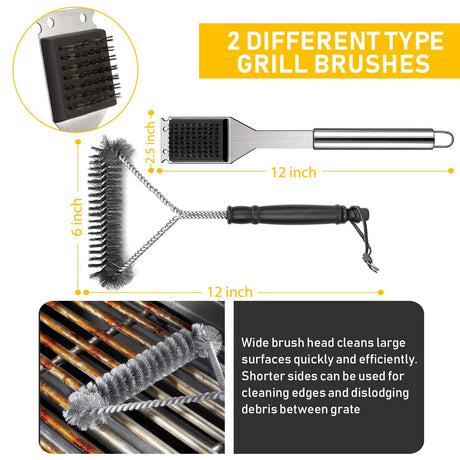 34Pcs Grill Accessories Grilling Gifts for Men, 16 Inches Heavy Duty BBQ Accessories, Stainless Steel Grill Tools with Thermometer, Grill Mats for Backyard, BBQ Set for Men Women Taimasi