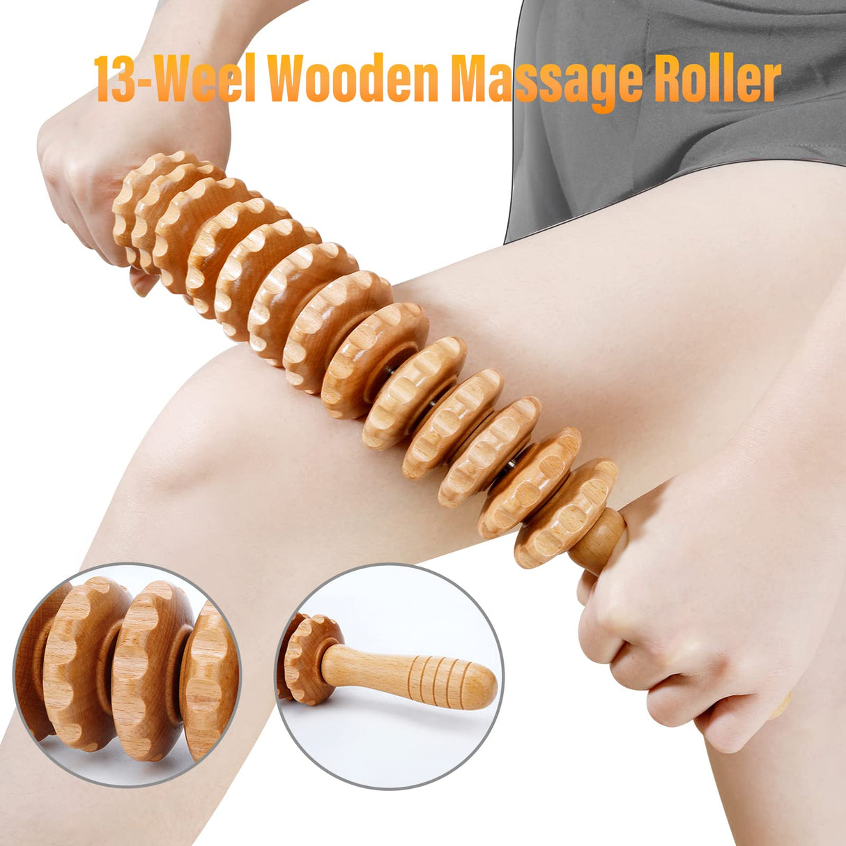 JUNRA 4 PCS Wood Therapy Massage Tools, Lymphatic Drainage Massager Maderoterapia Kit Wood Therapy Tools for Body Shaping Sculpting JUNRA