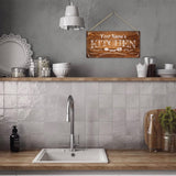 Personalized Kitchen Sign Rustic Farmhouse Home Wall Art Décor Custom Any Name Wooden Plaque Housewarming Gift Ideas For Mother & Women QLaZo