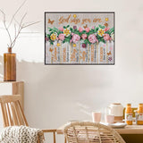 God Says You Are Diamond Painting Kits for Adults Beginners, 5D DIY Inspirational Diamond Art Kits, Spring Flower Floral Butterfly Special Shaped Drill Diamond Dots Gem Art Craft, Home Decor 16x12In wavaiov