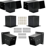 15°Slanted Roof Pergola Kit,3-Way Gazebo Brackets Kit, Pergola Kit, Wall Mount Slanted Roof Pergola Bracket Set with Brackets for 4x4 Lumber ,Outdoor and Backyard Slanted Pergola Extension kit Fuceter