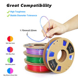 LOVOON 3D PLA Filament 1.75mm Bundle, Dual Colors 3D Printer Filament Bundle (Blue-Rose Red Gold-Red Blue-Red Green-Blue), Silk PLA Filament for 3D Pen Dimensional Accuracy +/-0.02mm, 200g x 4 Spools LOVOON