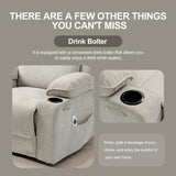 BRTHORY Rocker Recliner Chair with Massage and Heated, 360°Swivel Rocking Manual Recliner Chairs with Cup Holders Remote Control for Living Room (Gray Oatmeal) BRTHORY