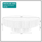 kevinplus 31.49'' Oak Round Coffee Table Modern Wood Coffee Table for Living Room, Contemporary Circle Fluted Drum Coffee Table, Easy Assembly, Oak (ø31.49'' x 13.77'') kevinplus