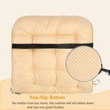 Non-Slip Rocking Chair Cushion, Premium Tufted Rocker Seat Back Pad with Ties, Sturdy &Comfort Thick Padding Pillow Chair Mat Cushions for Outdoor/Indoor Office Car Home Dining Room Kitchen Patio-Pink ChezMax