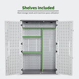 Macrout Plastic Storage Shed 4.3 x 2.5 ft, Waterproof Outdoor Storage Cabinet with Floor, Resin Shed for Garden and Patio (Included Metal Shelves) M MACROUT