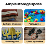 vidaXL Garden Storage Bench, Solid Acacia Wood, White Cushion Included, Classic Outdoor Design, Patio & Garden Seating, 35.8" x 19.7" x 23.6", Patio & Deck Organizer, Durable Wooden Furniture vidaXL