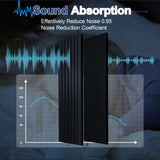 NeatiEase Wood Slat Wall Panels, 4-Piece 96" x 12.6", Soundproof & Noise Cancelling, Acoustic Wall Panels (Black) NeatiEase