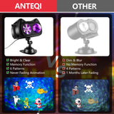 2025 Upgrade Halloween Christmas Projector Lights Outdoor with Memory Function, 58 HD Effects (3D Ocean Wave + Patterns) LED Landscape Lights Waterproof for Indoor Yard Home Party Holiday Decorations ANTEQI
