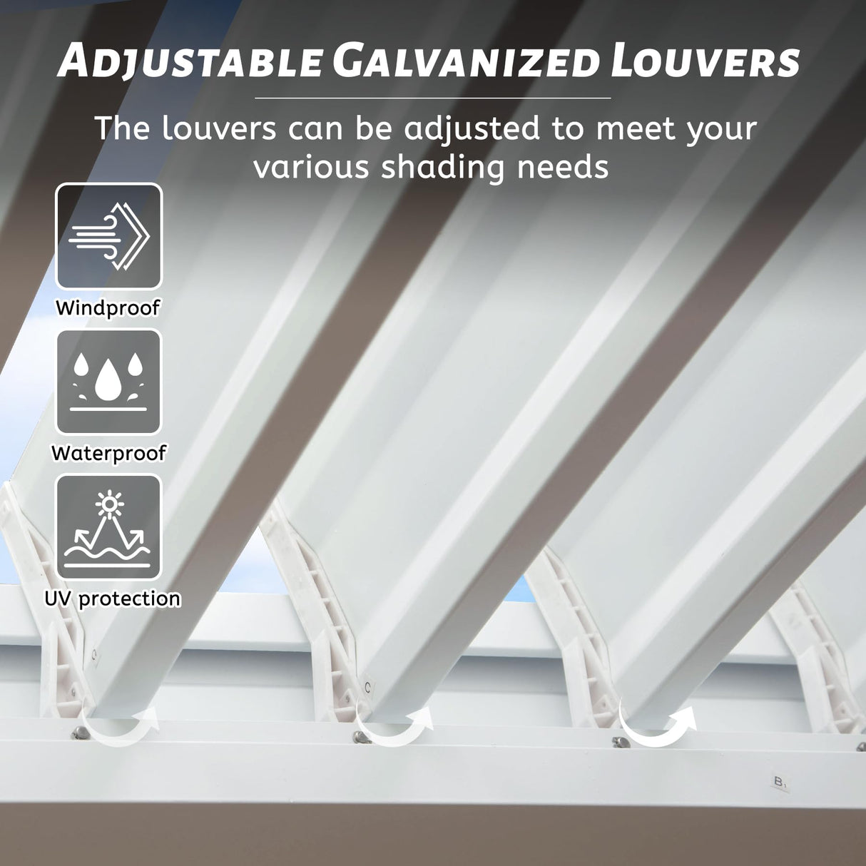 Domi Louvered Pergola 10X10FT, Aluminum Pergola with Adjustable Louvered Roof and Drainage Gutter, Outdoor Pergola Gazebo for Patio, Backyard, Deck, White domi outdoor living