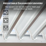 Domi Louvered Pergola 10X10FT, Aluminum Pergola with Adjustable Louvered Roof and Drainage Gutter, Outdoor Pergola Gazebo for Patio, Backyard, Deck, White domi outdoor living