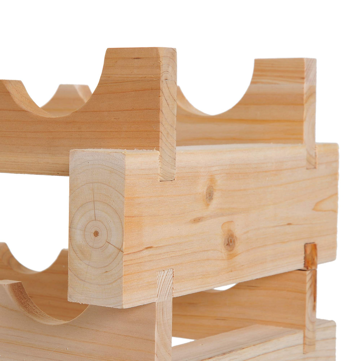 HOMCOM Stackable Wine Rack, Modular Storage Shelves, 72-Bottle Holder, Freestanding Display Rack for Kitchen, Pantry, Cellar, Natural HOMCOM