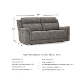 Signature Design by Ashley Next-Gen DuraPella Faux Leather Zero Wall Power Reclining Sofa with USB, Slate Gray Signature Design by Ashley