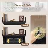 Lvifur 24" Compact Gun Shelf, Gun Rack with Automatic Induction Lock with Secure Hidden Compartment for Wall Mount Display, Storage Security Safe Box for Home,Black Lvifur