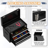 Tool Chest, 5-Drawer Rolling Tool Chest with Detachable Top Tool Box, Tool Box with Wheels, Metal Tool Cart for Garage Warehouse Workshop (Black) Xalvora