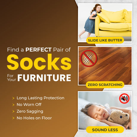 48 Pcs Brown Premium Chair Leg Socks Protectors for Hardwood Floors - Not Falling Off - Easy to Put On - Fits Round and Square Legs - High Elastic Bar Stool Leg Covers - Furniture Pads for All Shapes IAMZAY