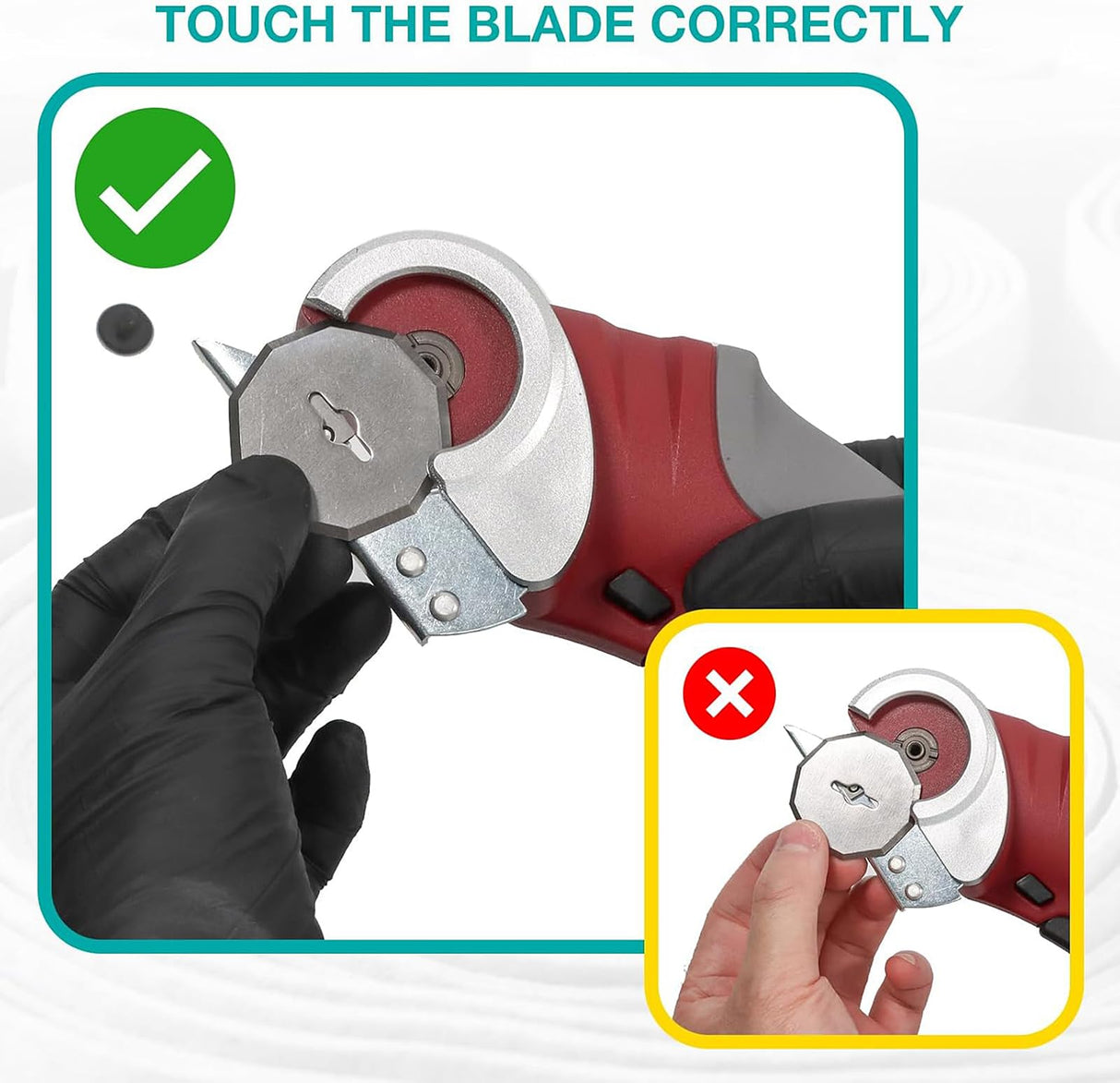 VLOXO Cordless Electric Scissors, Rotary Cutter for Fabric with Safety Lock, 4.2V Cardboard Cutter Multi-Cutting Tools, Rechargeable Powerful Fabric Cutter for Carpet Leather Felt with Storage Box VLOXO