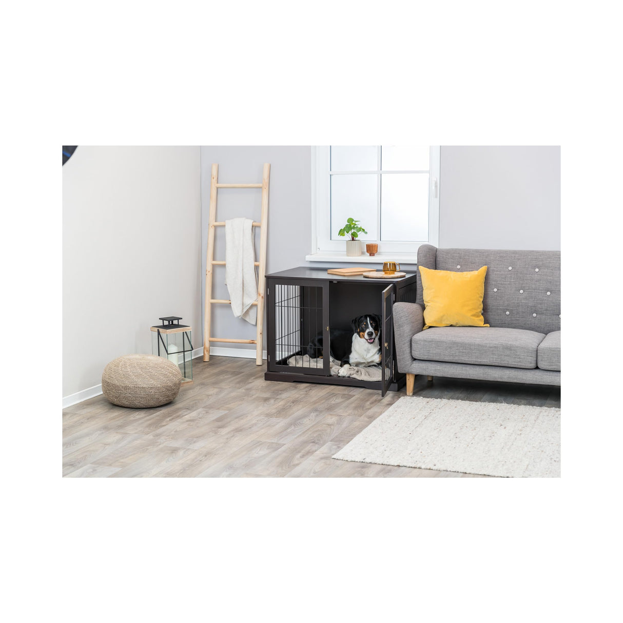 TRIXIE 38.7" Indoor Dog Crate, Wooden Crate Table for Dogs Up to 66 lb, Large Dog Kennel, Perfect in Any Room, Brown TRIXIE