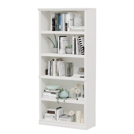 Bevfint 70" White 5-Tier Open Storage Bookshelf for Home & Office Bevfint