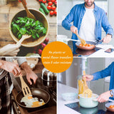 Bamboo Kitchen Cooking Utensils, 6 pcs Nonstick Cooking Spatula Tools with Handles, Heat Resistant Spatula Set, Non-stick Cooking Utensil, Premium Wooden Cooking Spoon Sets for Kitchen Zhuoyue