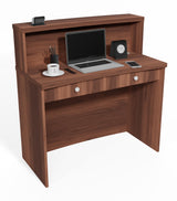 UGOS Mono Walnut Modern Reception Desk w/Transaction Counter | Laminate Desktop | Multifunctional Standing Front Desk for Home, Office, Salon, Spas, and Lobby (40 inch (100 cm)) UGOS