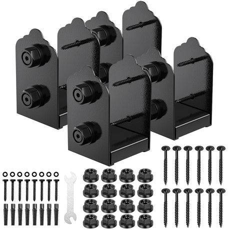 FMhotu 4x4 Post Base, 4Pcs Stainless Steel Post Anchor Bracket (Internal 3.5 x 3.5), Adjustable Post Base for Pavilion Deck Porch Handrail Railing Support Decorative Anchor Plate FMhotu