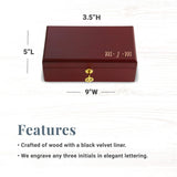 Let's Make Memories Personalized Engraved Wooden Valet - Keepsake Box - Secure Storage - For Dads and Grads - Father's Day Gift - 9" W x 5" L x 3.5" Let's Make Memories