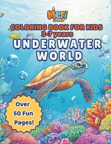 UNDERWATER WORLD: Ocean Animals and Sea Creatures Coloring Book for Kids and Adults – 50 Unique Ocean-Themed Illustrations for Stress Relief and Creativity (Creative Coloring Adventures) WoodArtSupply