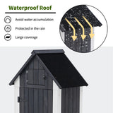 MCombo Outdoor Storage Cabinet Tool Shed Wooden Garden Shed Organizer Wooden Lockers with Fir Wood (70") 0770 (Gray) MCombo