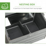 PawHut Dual Wooden Chicken Coop with Garden Bed, Large Outdoor Hen House with Nesting Boxes Removable Trays, Ramps Run, for Garden Backyard, 123" x 27.5" x 42.5", Dark Gray PawHut