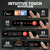 AWLKIM 0.5s Instant Read Smart Meat Thermometer Digital, 3.8″ HD Touchscreen with Temp-OS, Professional Kitchen Food Thermometer for Cooking, Grill, BBQ | ±0.5°F, −58–572°F, IP68, USB-C Rechargeable AWLKIM