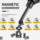 hyhenlil 26-in-1 Ratcheting Multi-Functional Double-Head Screwdriver with Storage Box, Stubby Repair Tool, Multi-Purpose Installation Tool, Removable/Adjustable/Reversible/Switchable/Portable hyhenlil