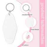 Pinkunn 50 Pcs Motel Keychain Blank Hotel Keychain Sublimation Vintage Keychain Bulk for DIY Crafts Ornament (White) Pinkunn