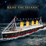 CubicFun Titanic 3D LED Puzzles for Adults 88 CM 266 Pieces,Titanic Toys for Adults Teens, Home Decor Birthday Gifts Adults Easter Gifts Teacher Gifts CubicFun