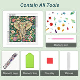 Anuver Diamond Painting Kits for Adults, Elephant 5D Special Shape Crystal Rhinestones Diamond Painting for Beginners, Diamond Art Kits for Home Wall Decoration, 12×12 Inch Anuver