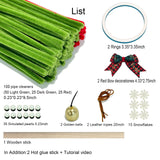 Christmas DIY Crafts Kit - 159 Pcs Wreath Making Kit for 2 Pack 7.1 Inch Christmas Ornaments, Easy to Make Holiday Wreath Decor for Tree, Home, Xmas Party Gift for Kids & Family TINLOK