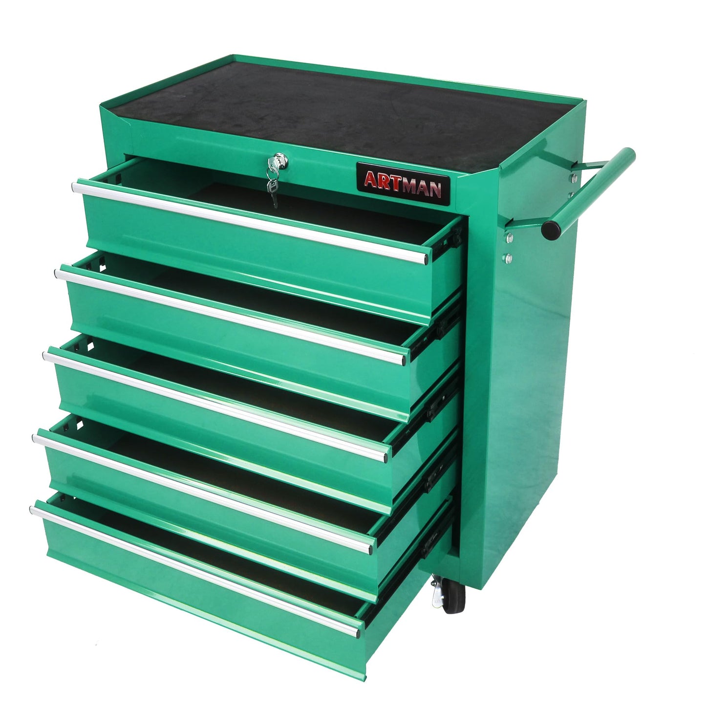 WTRAVEL Rolling Tool Chest with 5-Drawer Tool Box with Wheels Multifunctional Tool Cart Mechanic Tool Storage Cabinet for Garage, Warehouse, Workshop, Repair Shop (Green) - WoodArtSupply