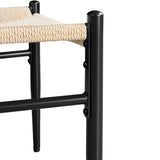 Topeakmart Weave Dining Chair Weave Modern Chair Metal Frame Accent Chair Weave Arm Chairs Set of 4，Black Topeakmart