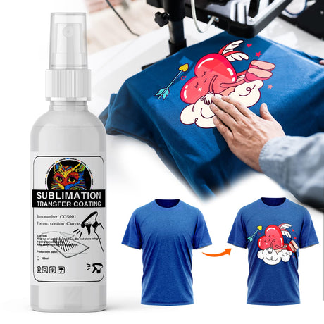 Sublimation Spray, Sublimation Spray for Cotton Shirts, Sublimation Coating Spray Apply All Fabric, Sublimation Spray for Cotton Quick Dry & Super Adhesion, Waterproof, High Gloss (100 ml) Rantherm